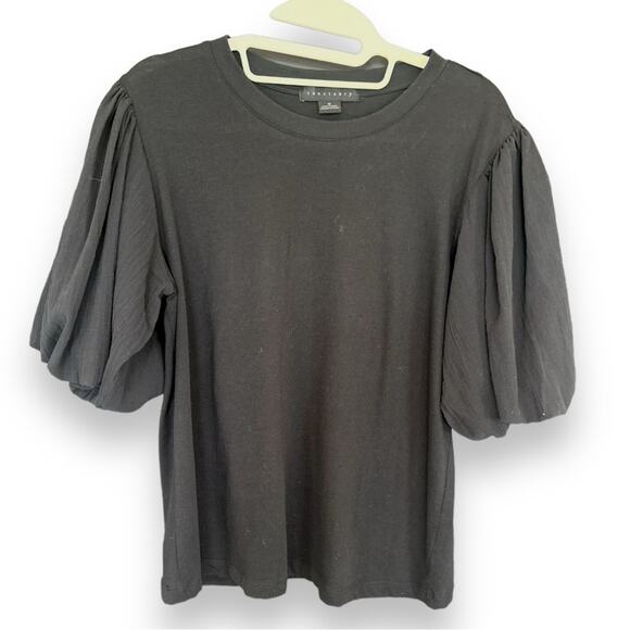 Sanctuary - Dream State Tee, Black Puff Sleeve Top Size Medium - Picture 12 of 13